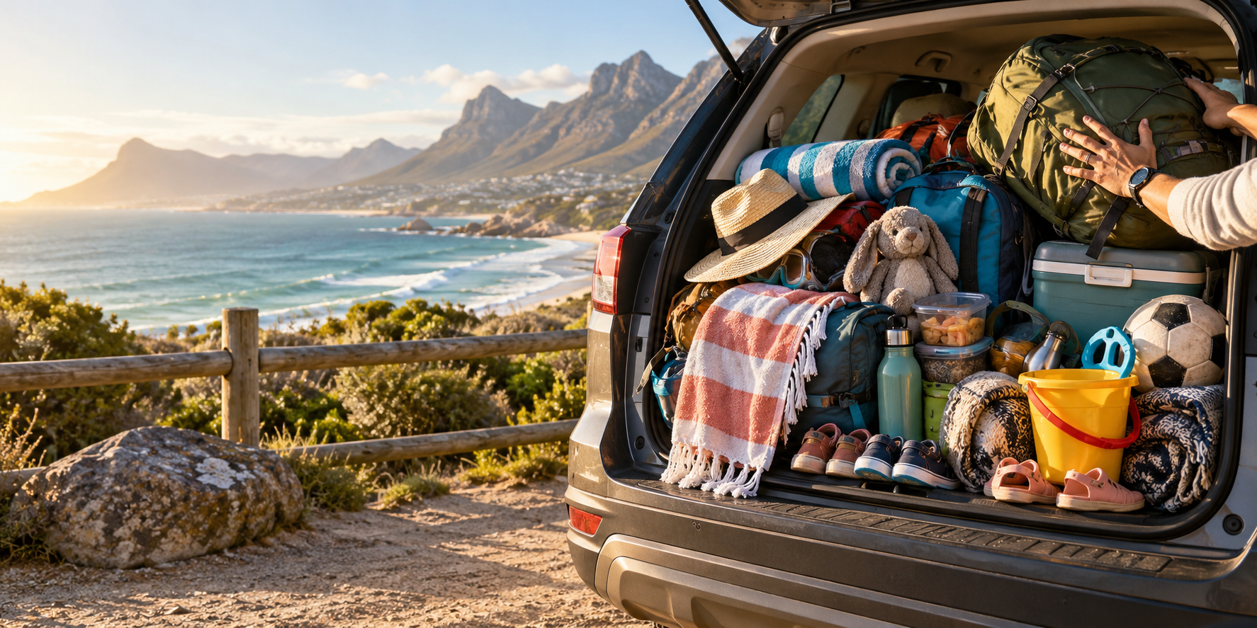 Car packed for road trip